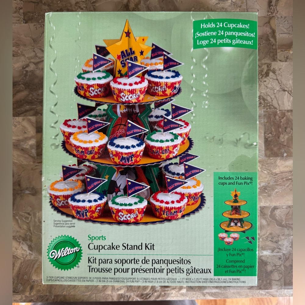 Wilton Sports Cupcake Stand Kit - Green, Orange, and Blue